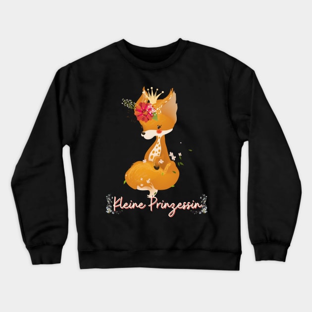 Fuchs Kleine Prinzessin Blumen Süß Crewneck Sweatshirt by Maggini Art